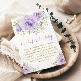 Tarjeta De Recepción Moda acuarela Chica morado floral Baby Shower