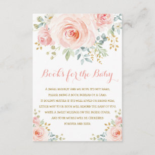 Tarjeta De Recepción Moda acuarela Rubor Chica Floral Rosa Baby Shower