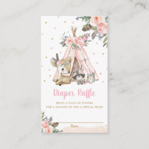 Tarjeta De Recepción Moda Animales de Woodland Ducha Tribal Diaper Raff