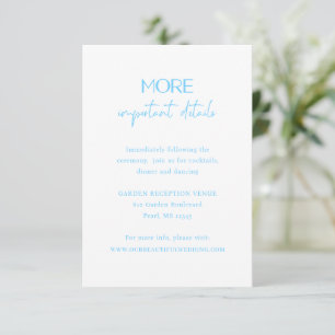 Tarjeta De Recepción Moda Azul Boda moderno