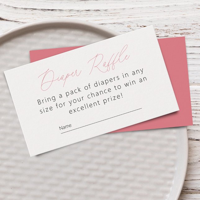 Tarjeta De Recepción Moda Baby Shower Diaper Raffle (Chic Baby Shower Diaper Raffle Enclosure Card)