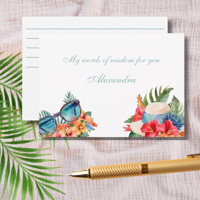 Tarjeta De Recepción Moda Beach Pink Floral Tropical Bridal Shower (Subido por el creador)