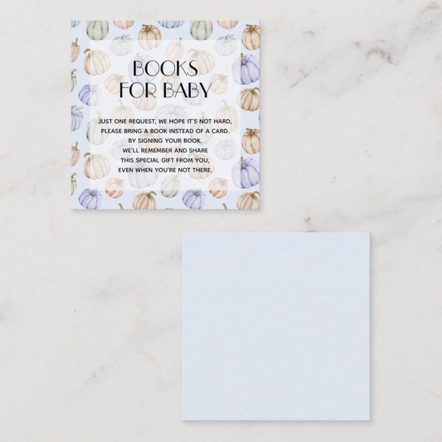 Tarjeta De Recepción Moda Blue Pumpkins Boy Baby Shower Solicitud de li (Anverso / Reverso)