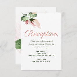 Tarjeta De Recepción Moda Boda Botánico Floral Rosa