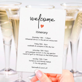 Tarjeta De Recepción Moda Boda Moderno Fin De Semana Itinerario Y Bienv