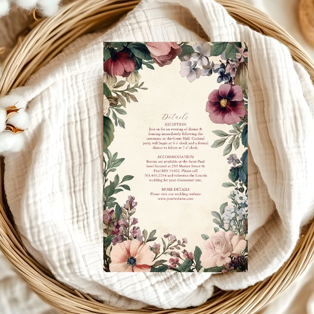 Tarjeta De Recepción Moda Boda Real Floral de Victoria (Subido por el creador)