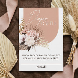Tarjeta De Recepción Moda Bohemia acuarela Floral Baby Diaper Raffle