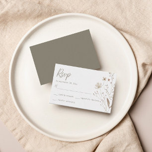 Tarjeta De Recepción Moda Boho Boho Boda Flor RSVP  