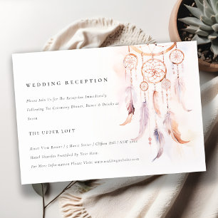 Tarjeta De Recepción Moda Boho Feather Dreamcatcher Wedding