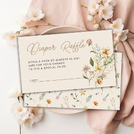 Tarjeta De Recepción Moda Boho Flor silvestre Baby Shower Diaper Raffle