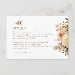 Tarjeta De Recepción Moda Boho Flowers | Flores de otoño | Detalles del