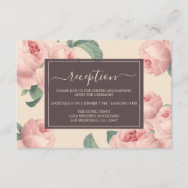 Tarjeta De Recepción Moda Borgoña Boda floral rosa blanquecino