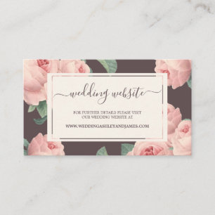 Tarjeta De Recepción Moda Borgoña Vintage Rosa Boda Floral