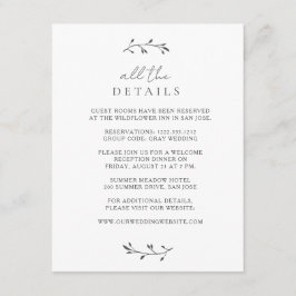 Tarjeta De Recepción Moda Botánica Simple Boda Mínimo Moderno