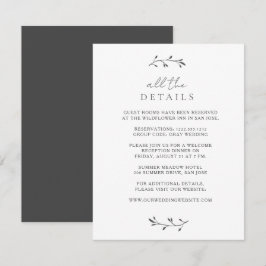 Tarjeta De Recepción Moda Botánica Simple Boda Mínimo Moderno