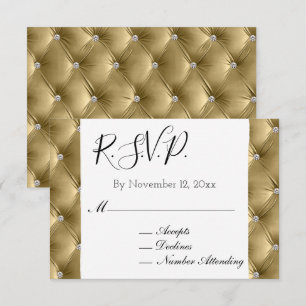 Tarjeta De Recepción Moda cálida Bonito suave Boda de terciopelo dorado