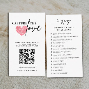 Tarjeta De Recepción Moda Caligrafía Boda Captura El Código QR De Amor