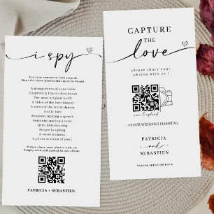 Tarjeta De Recepción Moda Caligrafía Captura El Código QR Amor