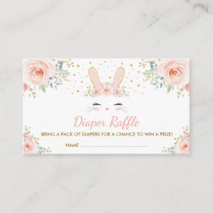 Tarjeta De Recepción Moda Chica Conejo Conejo Rubor Floral Diaper Raffl