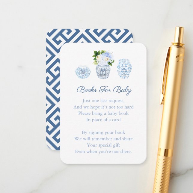 Tarjeta De Recepción Moda Chinoiserie de la Biblioteca Build Baby Baby  (Anverso/Reverso In Situ)