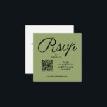 Tarjeta De Recepción Moda Código QR Boda verde<br><div class="desc">Estas modernas tarjetas de boda verde son una manera fácil de que sus huéspedes puedan acceder a RSVP en su página web boda. Para crear su propio sitio web,  QR Code,  simplemente introduzca su URL en el cuadro de texto cuando personalize sus tarjetas.</div>