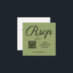 Tarjeta De Recepción Moda Código QR Boda verde<br><div class="desc">Estas modernas tarjetas de boda verde son una manera fácil de que sus huéspedes puedan acceder a RSVP en su página web boda. Para crear su propio sitio web,  QR Code,  simplemente introduzca su URL en el cuadro de texto cuando personalize sus tarjetas.</div>