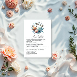 Tarjeta De Recepción Moda costera Beach Wedding Detalles del invitado