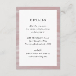 Tarjeta De Recepción Moda costera Boda Elegante Rosa