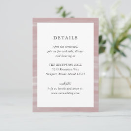 Tarjeta De Recepción Moda costera Boda Elegante Rosa