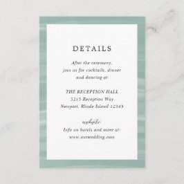 Tarjeta De Recepción Moda costera Boda Elegante Verde Muerta