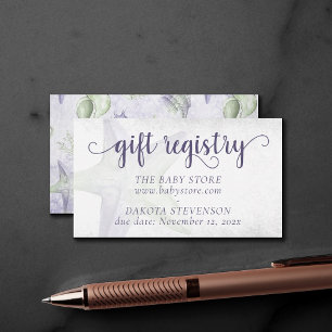 Tarjeta De Recepción Moda costera Registro Náutico Púrpura y Verde