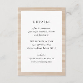 Tarjeta De Recepción Moda costera Sandy Neutral Elegante Boda