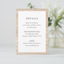 Tarjeta De Recepción Moda costera Sandy Neutral Elegante Boda