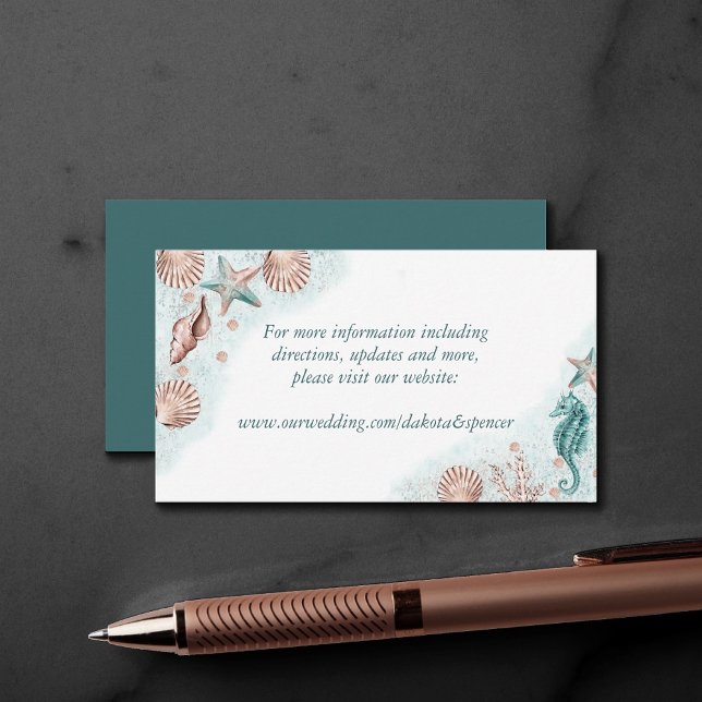 Tarjeta De Recepción Moda costera | Sitio web del Boda de los Arrecifes (Subido por el creador)
