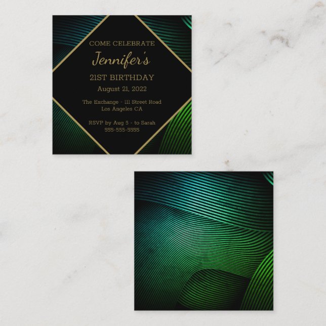 Tarjeta De Recepción Moda Cumpleaños Moderno (Anverso / Reverso)