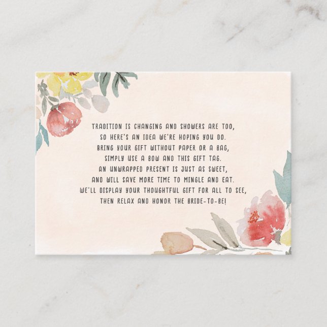 Tarjeta De Recepción Moda de calabaza acuática ducha de novia (Anverso)