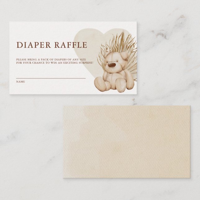 Tarjeta De Recepción Moda de enfermería de Boho Baby Shower Diaper Raff (Anverso / Reverso)