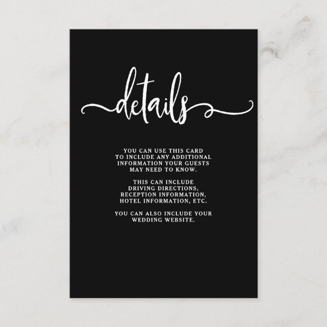 Tarjeta De Recepción Moda de granjas | Detalles del invitado del Boda (Anverso)