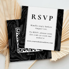 Tarjeta De Recepción Moda de mármol negro abstracto moderno