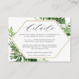 Tarjeta De Recepción Moda Detalles del Boda de la vegetación tropical m
