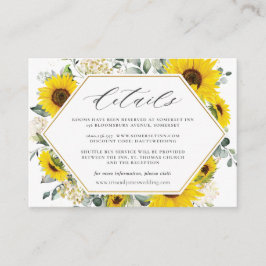 Tarjeta De Recepción Moda Detalles del Boda floral de girasol moderno