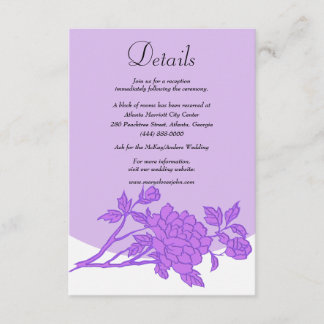 Tarjeta De Recepción Moda Detalles del Boda morado de flores
