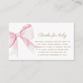 Tarjeta De Recepción Moda Elegante Coquette Rosa Bow Libros Para Niña