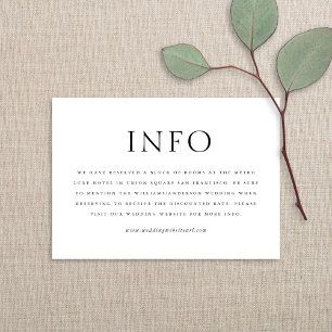 Tarjeta De Recepción Moda Elegante Tipo Minimalista Boda Blanco y Negro