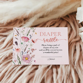Tarjeta De Recepción Moda Flor silvestre Baby Shower Diaper Raffle