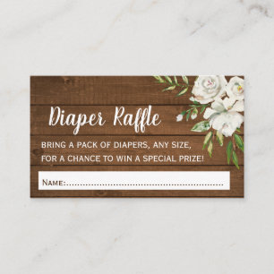 Tarjeta De Recepción Moda floral gris Baby Shower Diaper Raffle Entrada