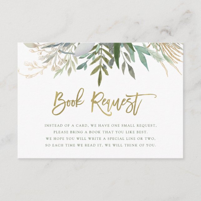 Tarjeta De Recepción Moda Foliage | Solicitud de libro de bebé (Anverso)
