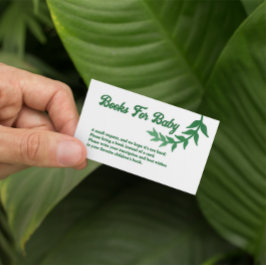 Tarjeta De Recepción Moda Greenery Baby Shower Libros Para Bebé