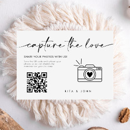 Tarjeta De Recepción Moda Guión Moderno Captura El Código QR Amor