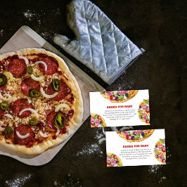 Tarjeta De Recepción Moda Italiano Slice Pizza Libros Baby Shower